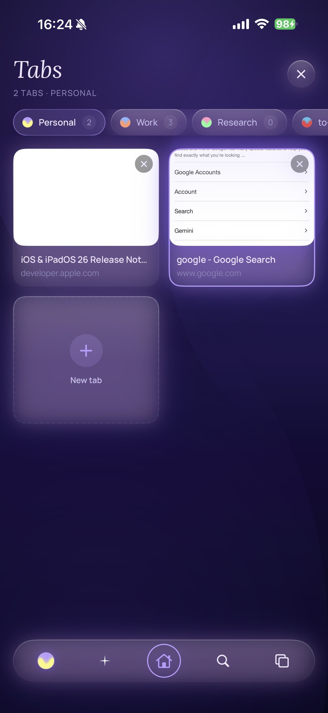 AriRoam tabs